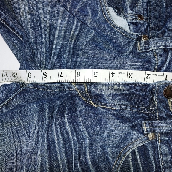 Machine Disressed Low Rise Straight Jeans 29 - Picture 8 of 9